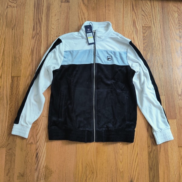 Fila | Other | Fila Mens Velour Sweatsuit Tracksuit Black White Velvet